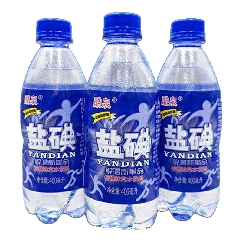 酷泉400ml盐碘柠檬味汽水饮料