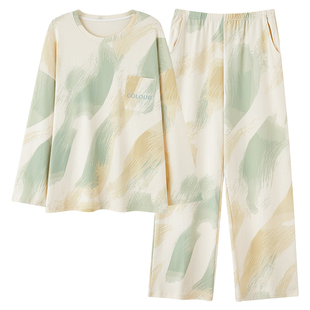 芬腾可安睡衣女款2026新款冬高级感纯棉长袖女士英文家居服秋冬季