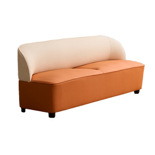 小尺寸双人门店酒店休息区办公室接待美容院窄沙发小户型皮小沙发