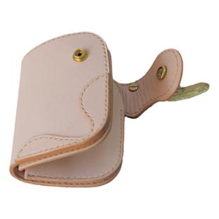 手工缝制 皮具 植鞣革牛皮 财布 真币扣 角花装饰 财布养牛钱包