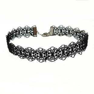 夏季黑白色蕾丝项圈女颈带choker项链脖子饰品百搭锁骨链chocker