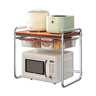 中古实木厨房微波炉置物架台面烤箱支架多功能锅架电饭煲收纳架子