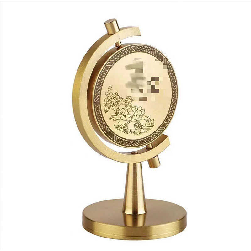 新款黄铜一个亿小目标旋转地球仪转转转车载办公桌面时来运转摆件
