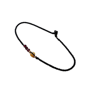 紫牙乌石榴石黄玉平安扣不掉色手链脚链美容保平安显白百搭气质款