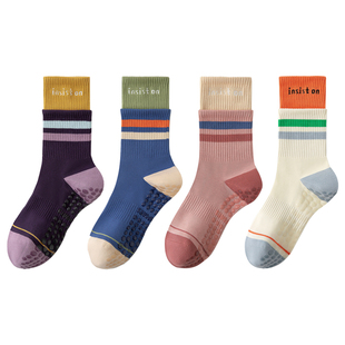 瑜伽袜子女夏季中筒专业健身普拉提运动硅胶防滑长袜配鲨鱼裤棉袜