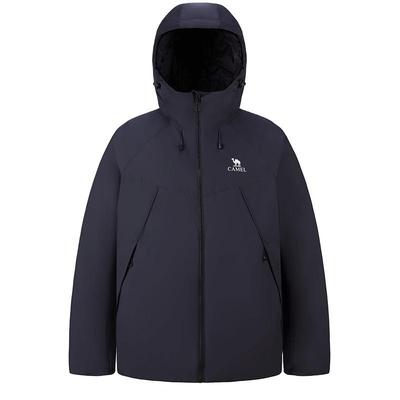 骆驼女装金标P棉服2025新款秋冬黑色连帽抗湿冷户外防风运动外套