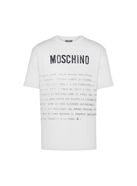 Moschino/莫斯奇诺  男士 Message PrintT恤衫
