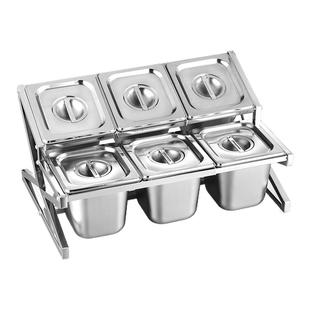 不锈钢份数盆架奶茶店果酱盒冰粉专用分数盒架子小料调料盒子商用