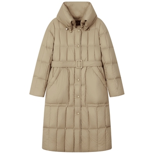 【鹅绒服】曼德诗羽绒服2025冬季新款纯色大翻领设计长款保暖外套