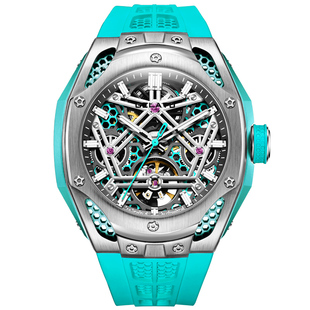 GELATU/格拉图系列正品牌镂空硅胶带手表男士机械表全自动大表盘