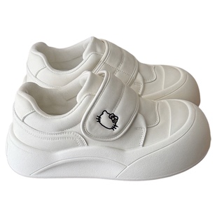 荔枝公园kitty厚底小白鞋子女2026新款女鞋魔术贴板鞋百搭学生鞋