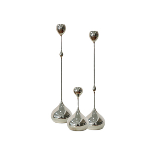 觅屿 银色水滴烛台摆件家用氛围感客厅卧室软装高级感轻奢装饰