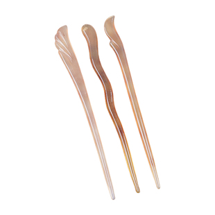 韧性好结实耐用牛羊角发簪盘发簪子天然发饰甩卖长约17厘米2件包