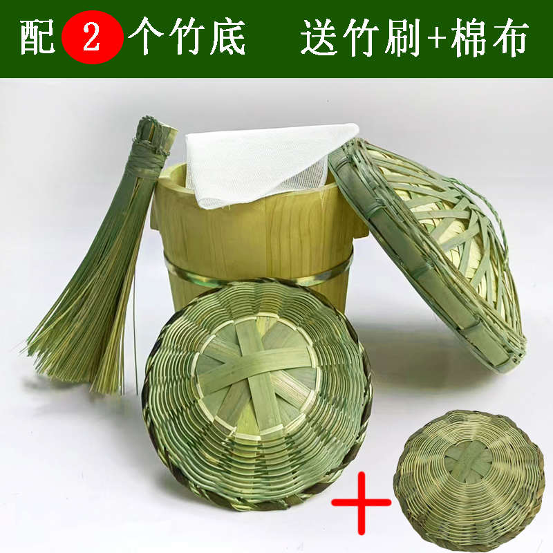 木甑子蒸子蒸饭木桶饭正子家用商用杉木香椿芽蒸笼蒸屉竹编底竹盖