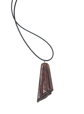 雕塑文艺风木质禅意棉麻毛衣链