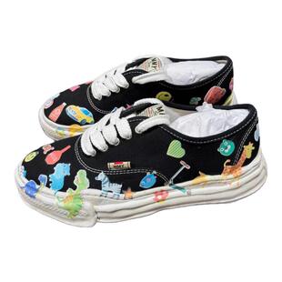 Mihara Yasuhiro三原康裕MMY卡通动物贴纸帆布厚底休闲运动溶解鞋