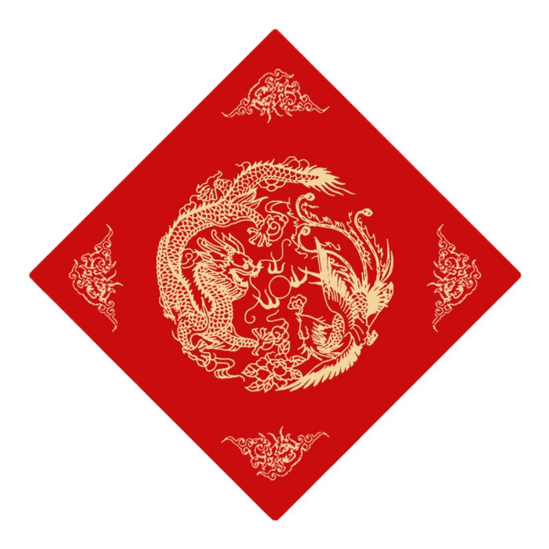 万年红福字斗方纸空白手写正方形大红色春联对联纸加厚半生熟宣纸