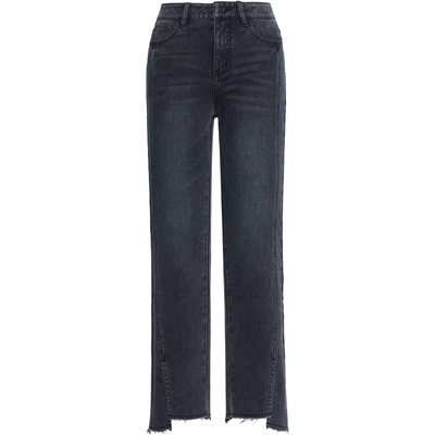 商场同款 宝姿PORTSPURE女装2025秋冬新品紧身弹力微喇九分牛仔裤