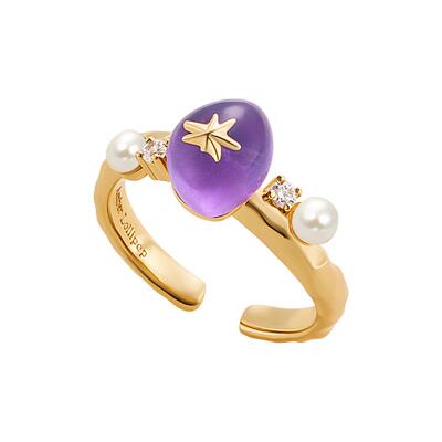 AmberLollipop天然紫水晶女戒指