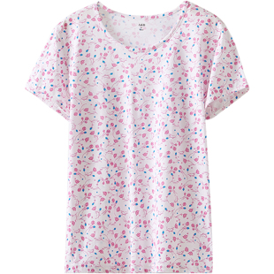 AB内衣夏季家居服女士纯棉背心妈妈汗衫中老年短袖老人衫睡衣S726