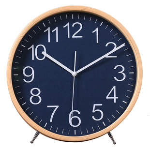 实木现代简约时钟2026新款摆台式桌面摆件客厅静音座钟摆放式钟表