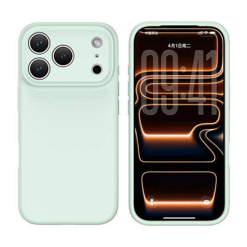 适用于苹果18promax纯色液态硅胶手机壳全包精孔尾部挂绳款进口料iPhone18Pro高品质保护套