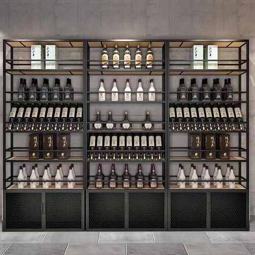 工业风复古酒架葡萄酒红酒架子展示架商用铁艺酒窖酒庄酒柜展示柜