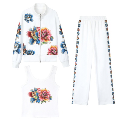 国风运动套装女士跳舞休闲三件套