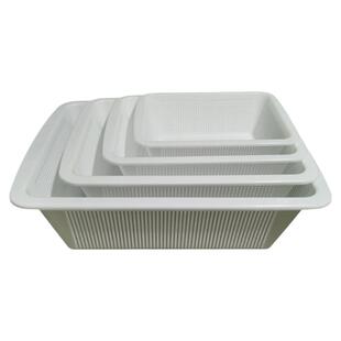 小孔加密篮子食品级沥水筐子洗菜淘米商用收纳筐加厚纯白色长方形