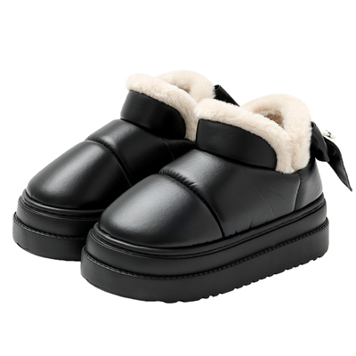 可外穿厚底防水棉拖鞋女加绒保暖