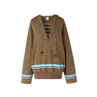 VVNK JANE PLUS春季新品宽松海军领一手长连帽卫衣女J315052305A