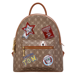 Hush Puppies/暇步士女包新款印花双肩包汤姆猫联名可爱旅行背包