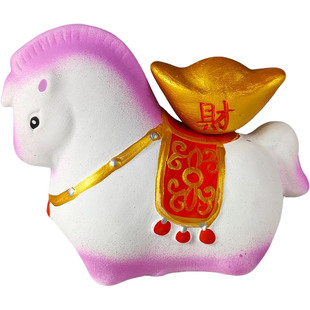 天津泥人张彩塑工艺品小马摆件手工泥塑马年吉祥物礼品卡通装饰品