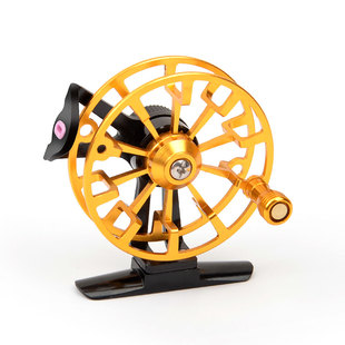 全金属前打轮带泄力倍速轮子超轻谷麦轮风火轮手竿传统绕鱼线冰钓