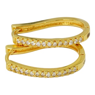 【严选】18k金U形微镶马蹄耳扣女款时尚百搭耳饰不脱模WT0490