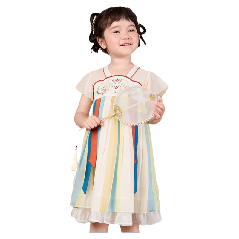 巴拉巴拉女童连衣裙小童宝宝国风汉服裙儿童裙子夏季新款童装纱裙