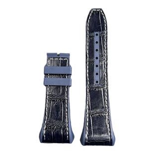 适用法穆兰鳄鱼皮氟橡胶表带FMV系列真皮男女款表带V32V45头粒带