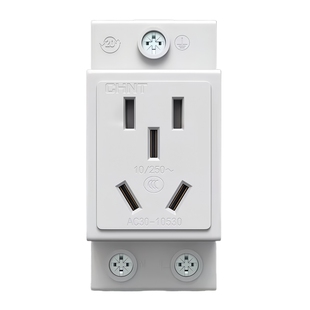 正泰导轨式模数化插座AC30五孔二三插10A空气开关AC30配电箱插头