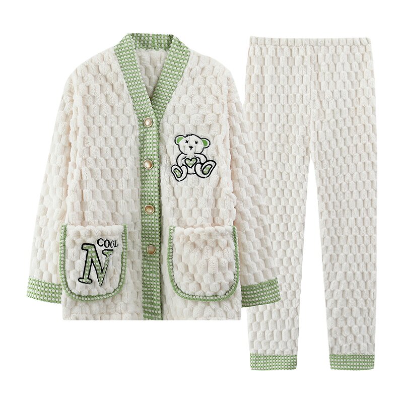 珊瑚绒月子服冬季产后产妇加绒加厚喂奶哺乳孕妇睡衣秋冬款怀孕期