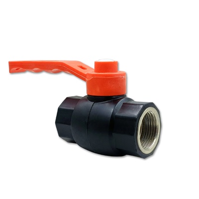 PE大流量双内牙钢芯球阀