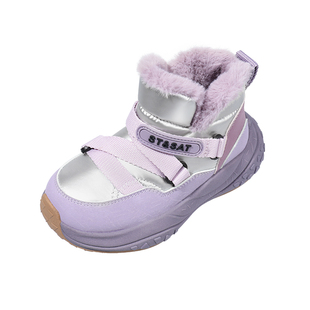 星期六童鞋雪地靴女加绒2025冬季新款儿童保暖休闲室外休闲棉靴