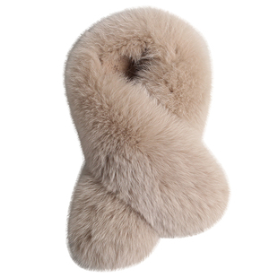 古灵阁 狐狸毛围巾女冬季韩版百搭双面毛皮草毛毛领子真毛绒围脖