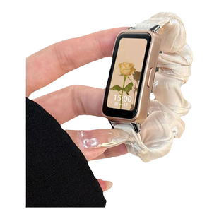 适用华为watch fit4表带fit3夏天fit5弹力发圈女生4pro腕带智能运动watchFIT2代雅致款new时尚个性尼龙替换带