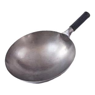 开锅章丘铁锅无涂层传统炒锅手工锻打圆底不粘锅家用炒菜锅胶把套