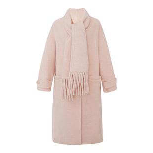 LULUALWAYS我爱露露时尚设计感直筒宽松长款羊毛大衣女