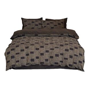 美拉德复古双层纱全棉四件套纯棉床单床笠被套侘寂风简约床上用品