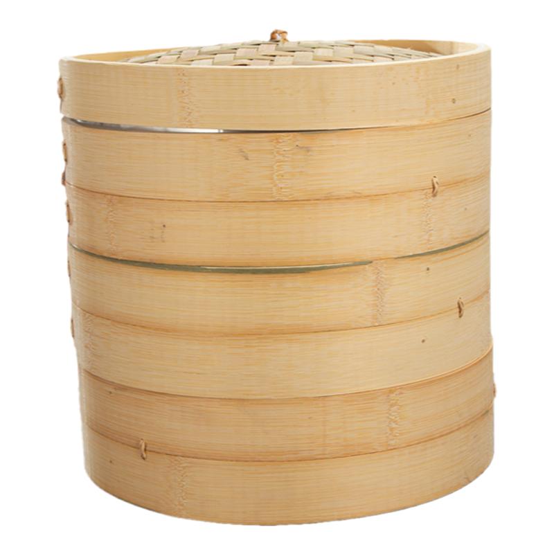 毛竹蒸笼加深加固竹笼屉包子楠竹小蒸锅外径24厘米2层1盖加深