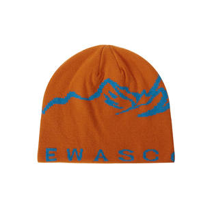 户外登山字母提花针织帽子男女新款秋冬季大头围显脸小毛线帽冷帽