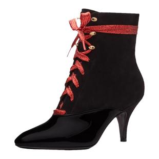 STELLA LUNA 秋冬时尚尖头侧拉链系带细跟短筒时装靴女SLP318048