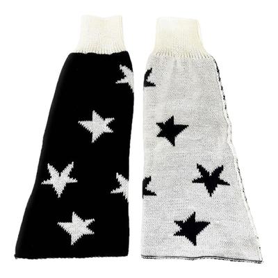 ins黑白阔腿袜套y2k千禧辣妹